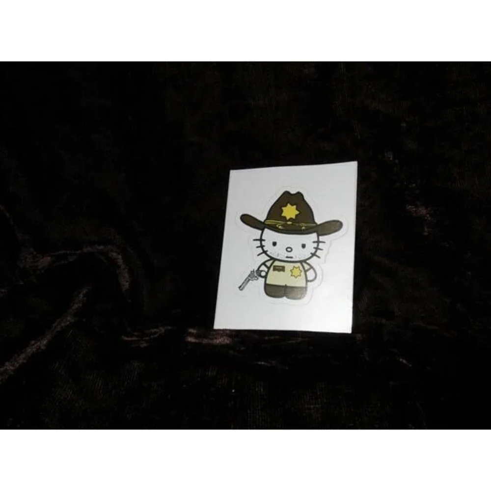 THE DEAD ZOMBIE TV SHOW KITTY RICK GRIMES DEPUTY SHERIFF DECAL (2.75W X 3.0